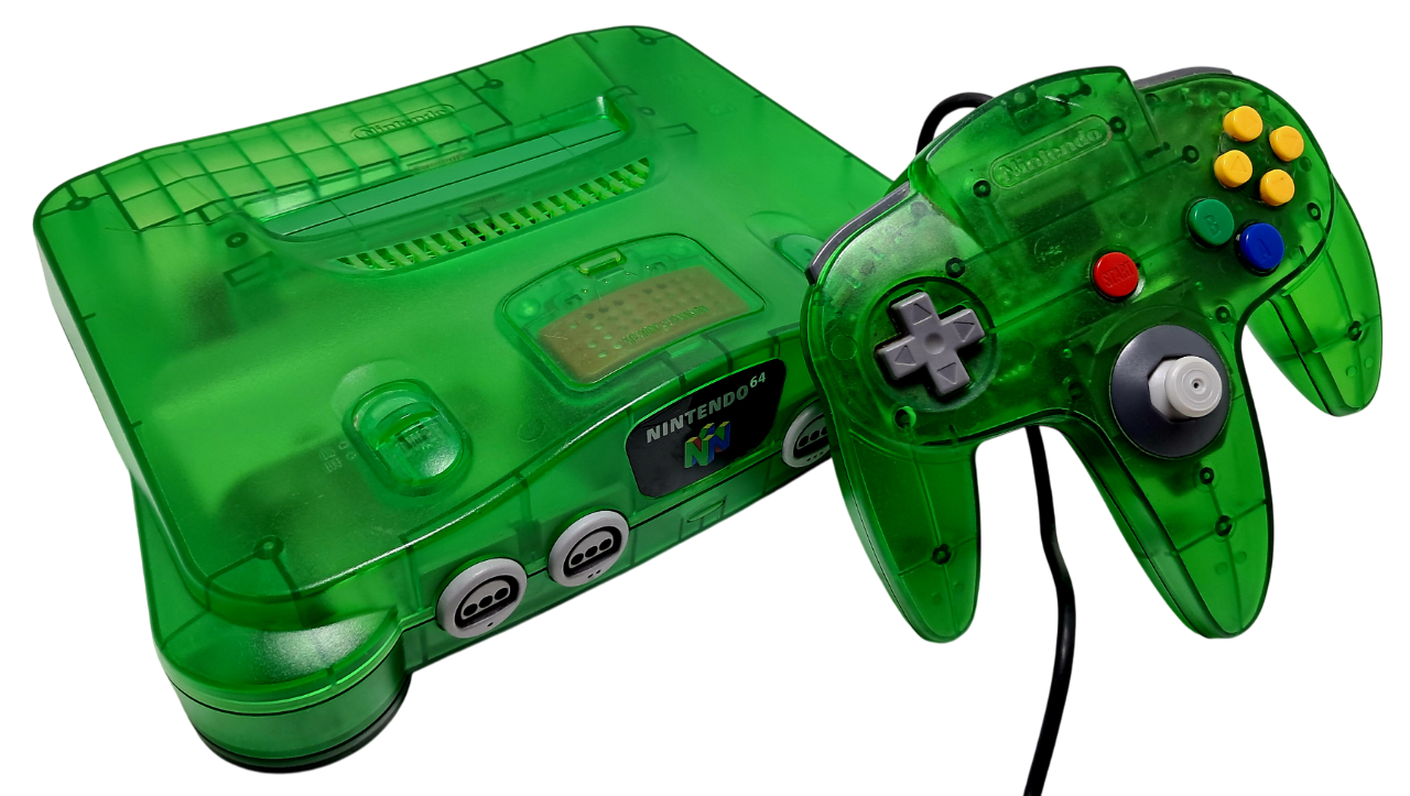 Produktbilde av Original jungle green / grønn funtastic nintendo 64 konsoll (N64) (Med expansion pak)