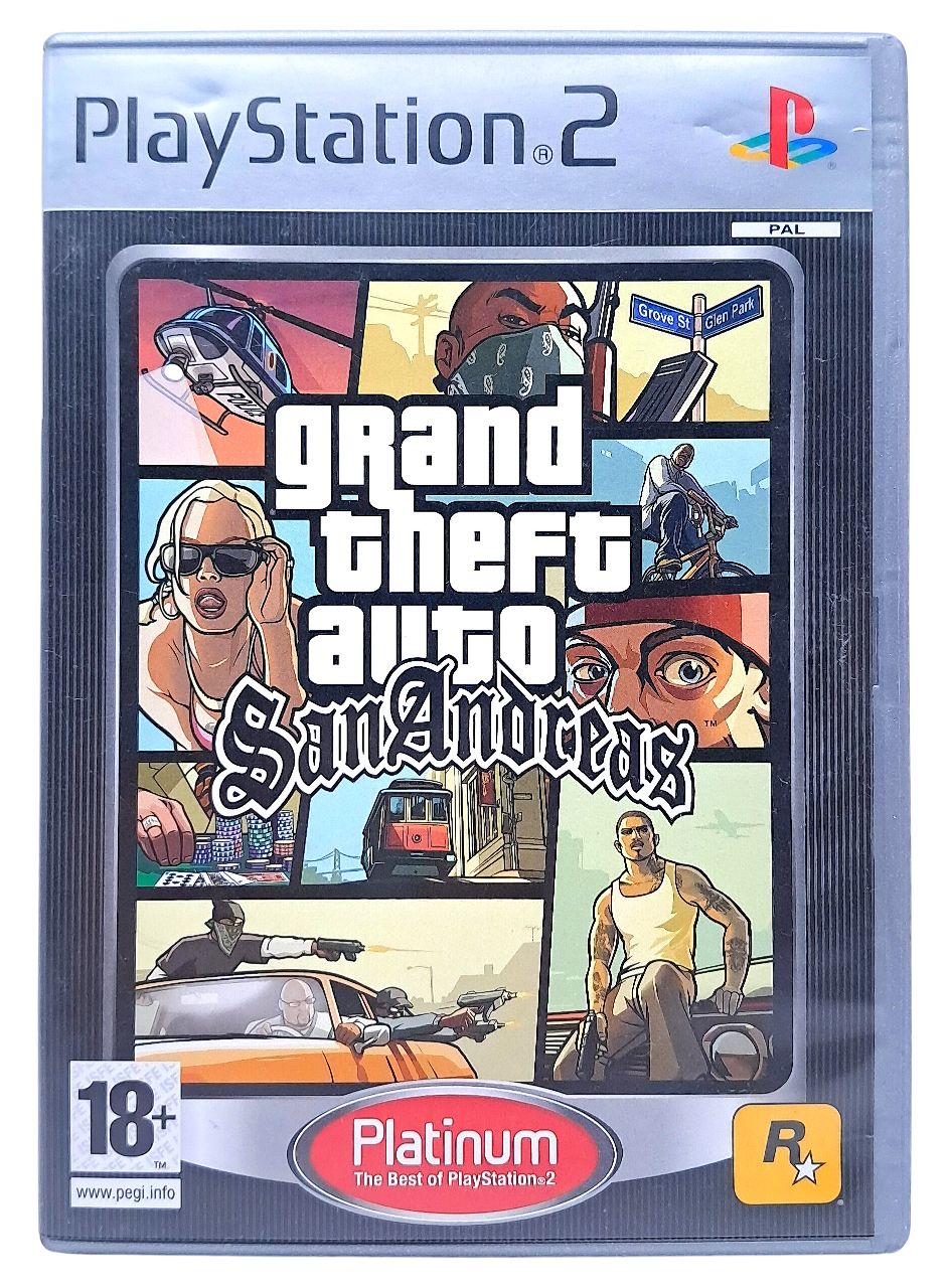 Grand theft auto - San Andreas (platinum) - Playstation 2 spill (PS2)