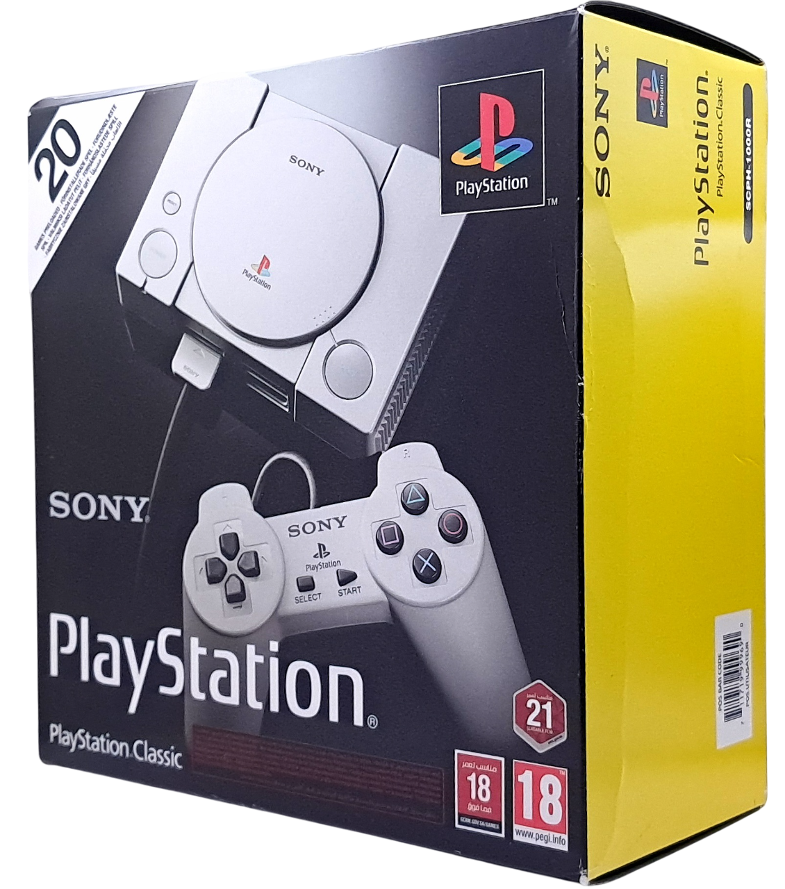 Sony PlayStation Classic Mini Konsoll – 20 Forhåndsinstallerte Spill