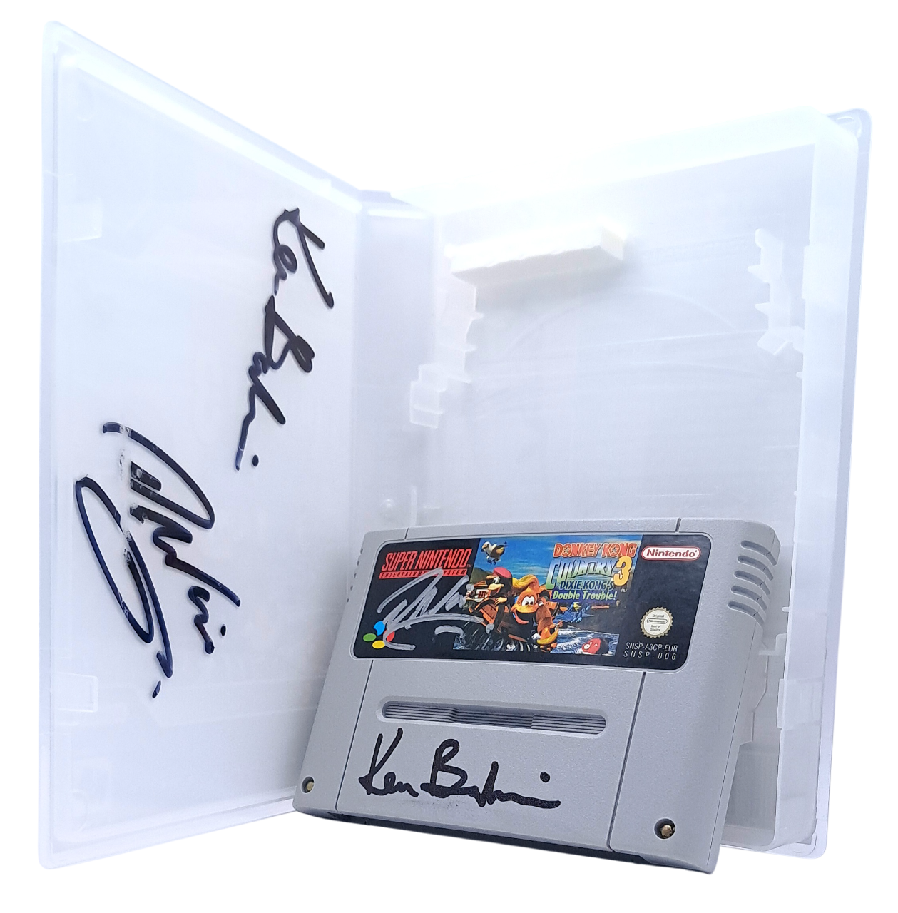 Donkey kong country 3 (Signert av Kevin Bayliss og David Wise) - Super nintendo entertainment system spill (snes)