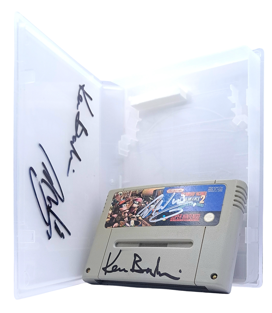 Donkey kong country 2 (Signert av Kevin Bayliss og David Wise) - Super nintendo entertainment system spill (snes)