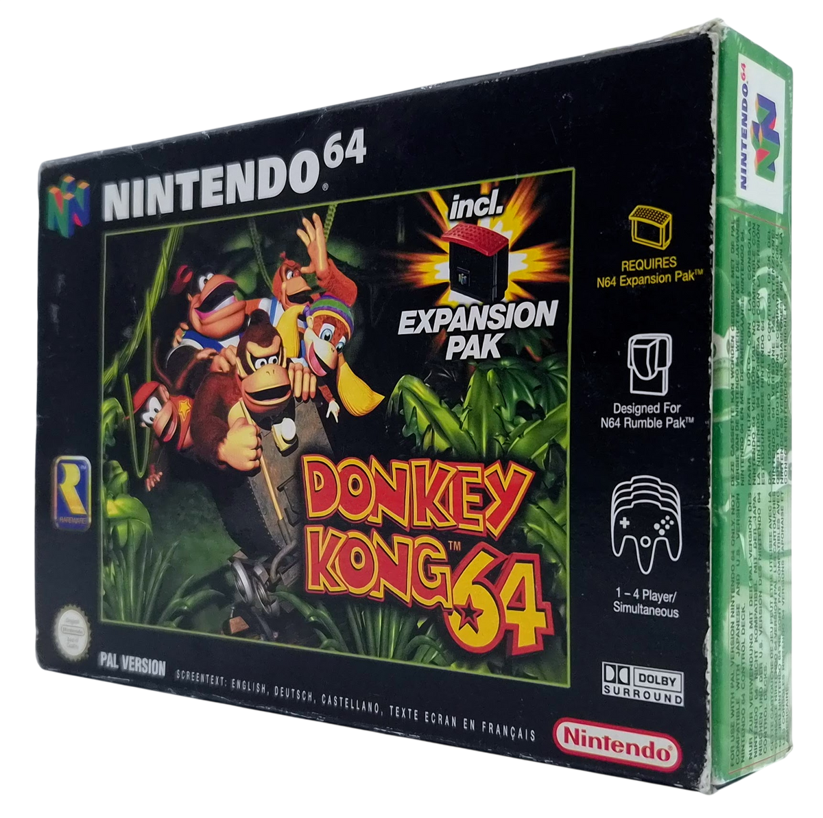 Donkey kong 64 med expansion pak - Komplett i eske (CIB) - Nintendo 64 spill (N64)