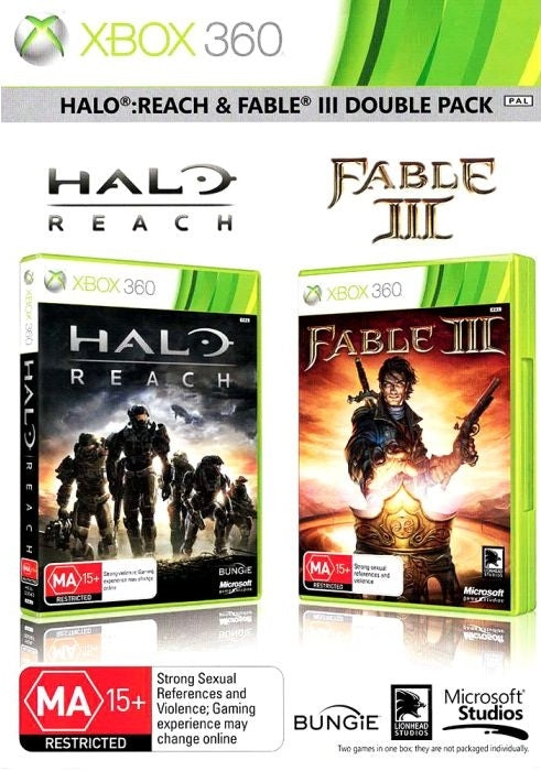 Halo Reach / Fable III 3: Double pack - xbox 360 spill