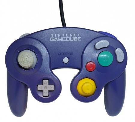 Original Lilla/indigo kablet gamecube kontroll (brukt)