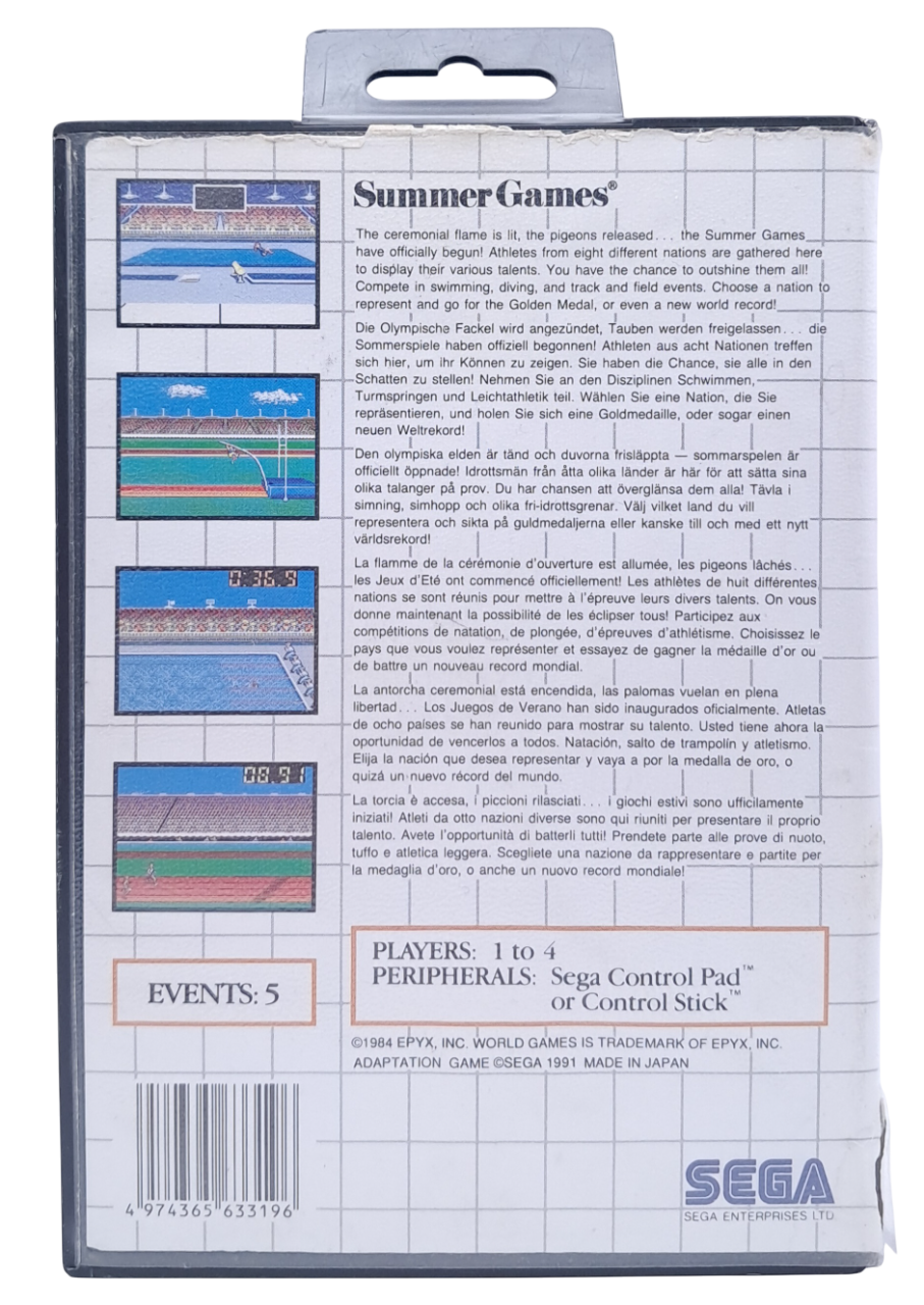 Summer games (i eske) - Sega master system spill