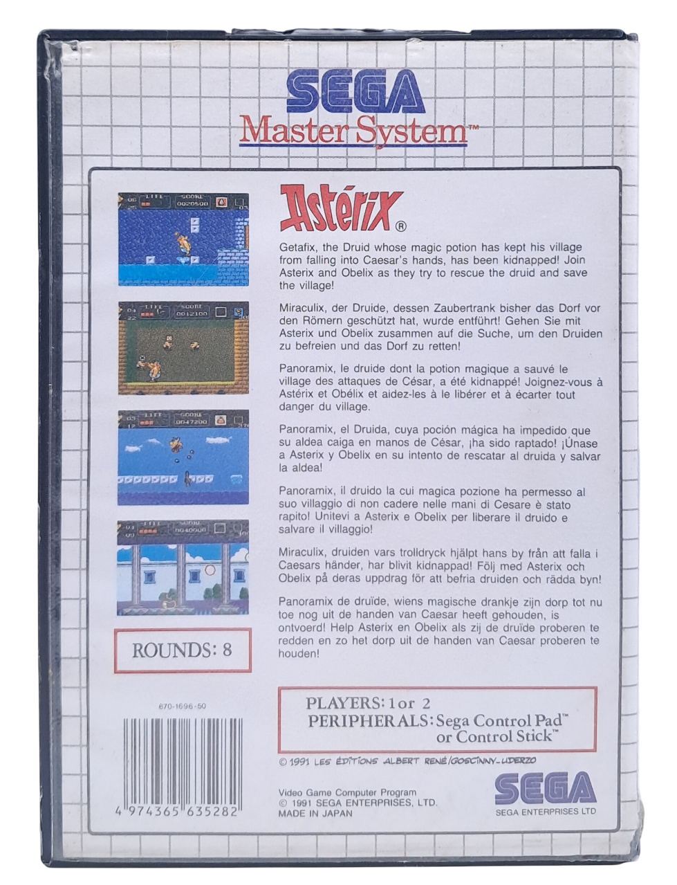Asterix (i eske) - Sega master system spill