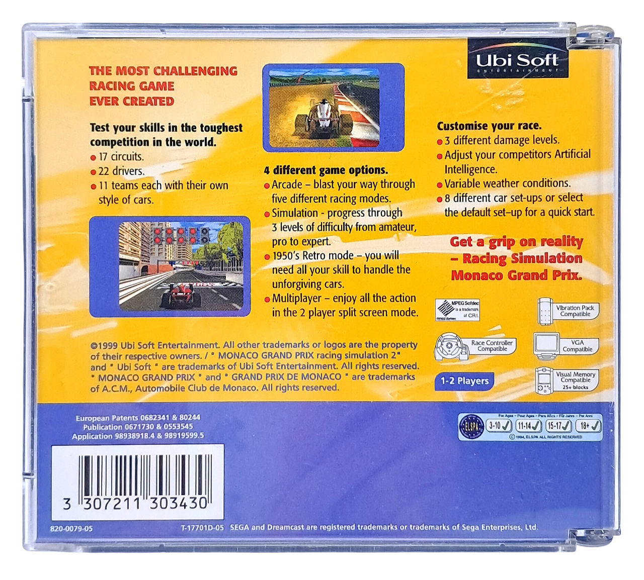 Racing simulation - Monaco Grand Prix - Sega Dreamcast spill