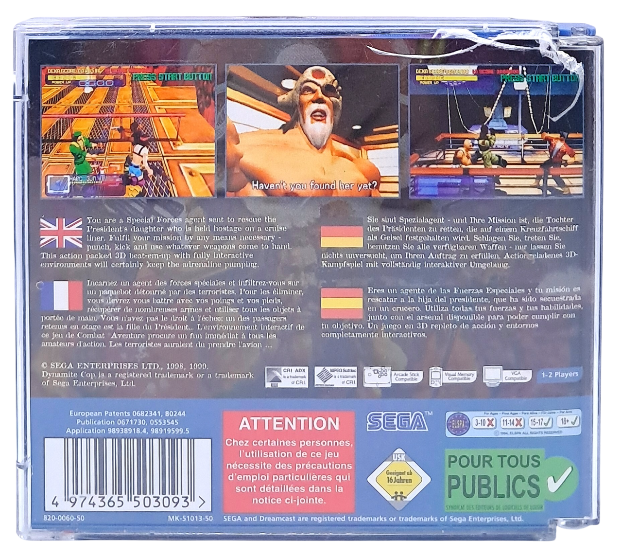 Dynamite cop - Sega Dreamcast spill