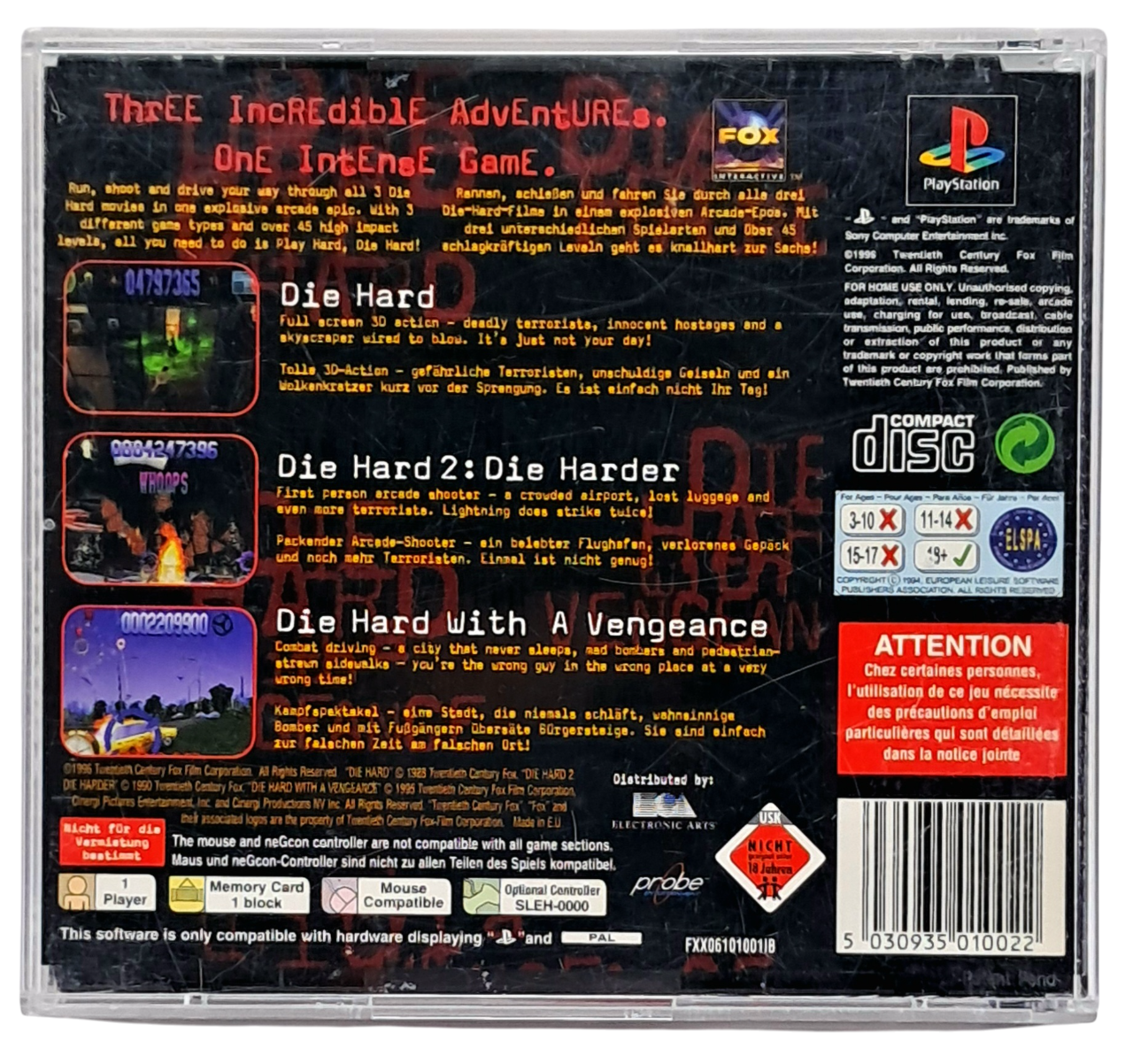 Die hard trilogy - Playstation 1 spill (PS1)