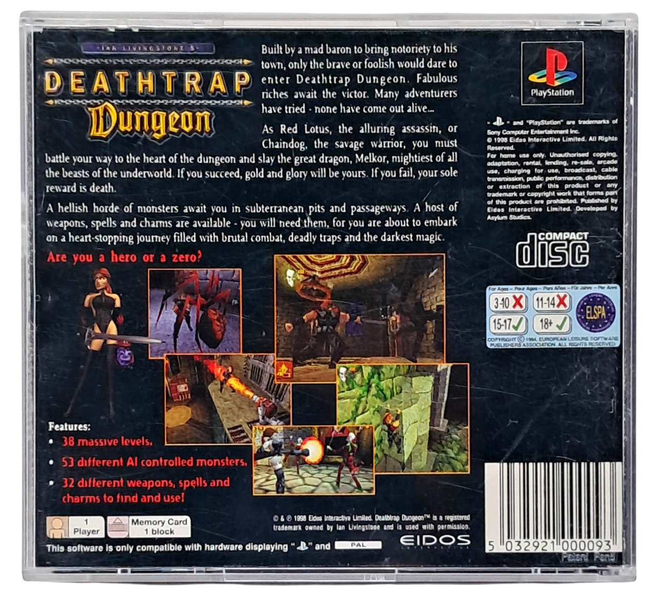 Gameplay-bilde fra Deathtrap - Dungeon - Playstation 1 spill (PS1)