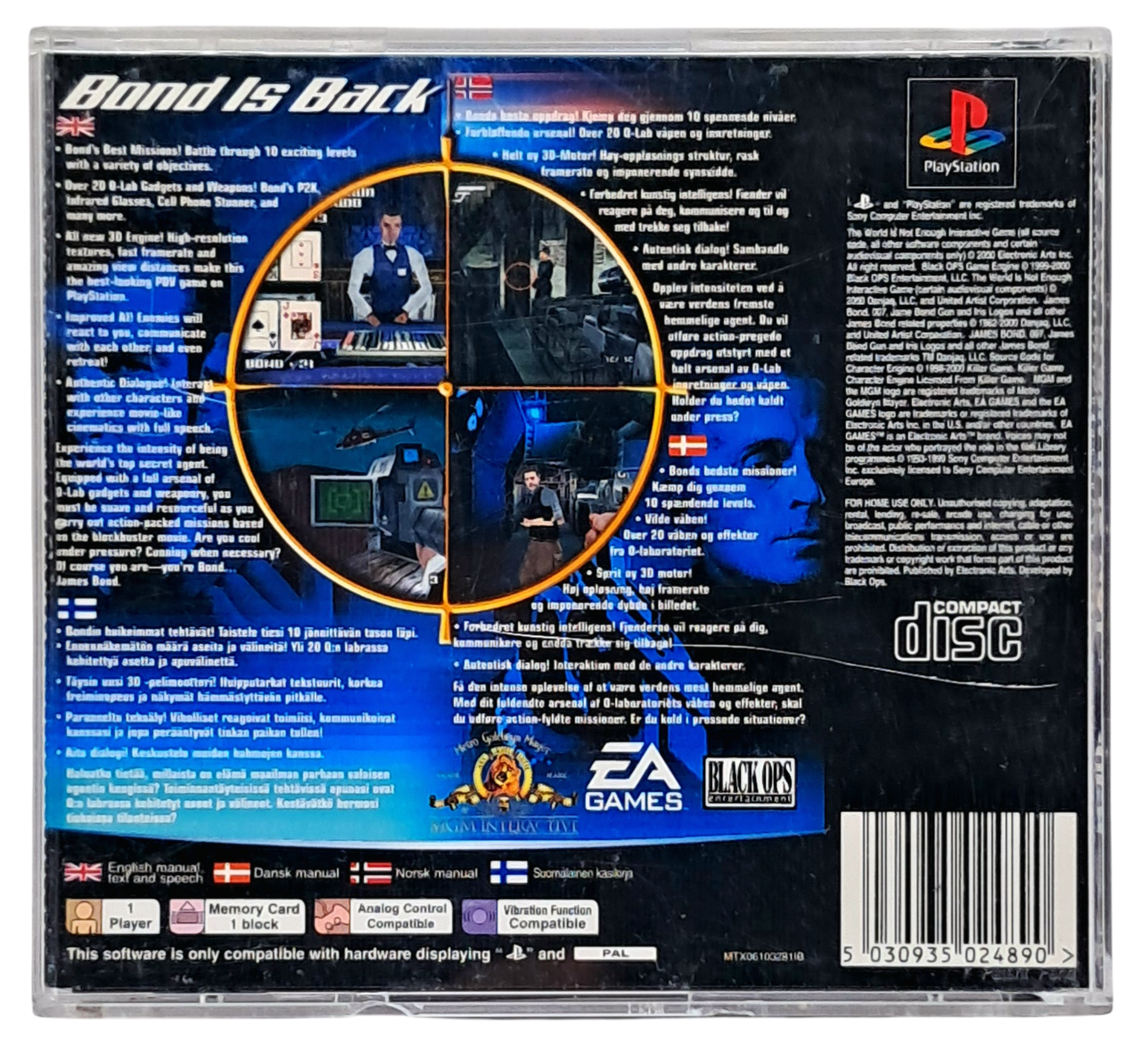 007 - The world is not enough - Playstation 1 spill (PS1)