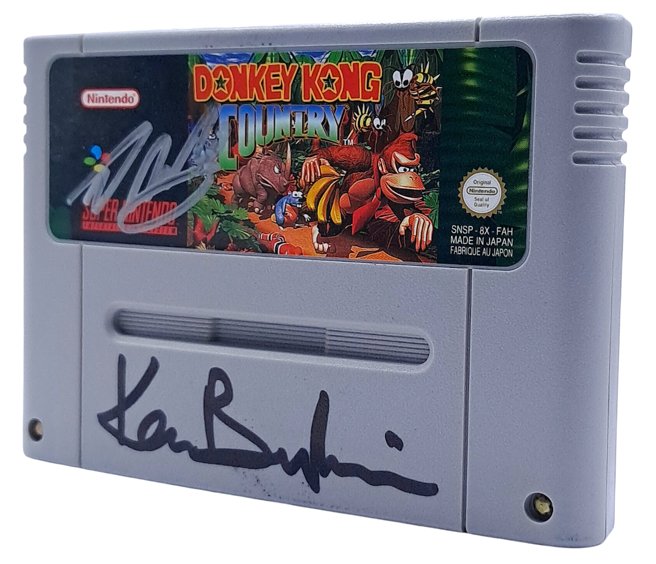 Donkey kong country (Signert av Kevin Bayliss og David Wise) - Super nintendo entertainment system spill (snes)
