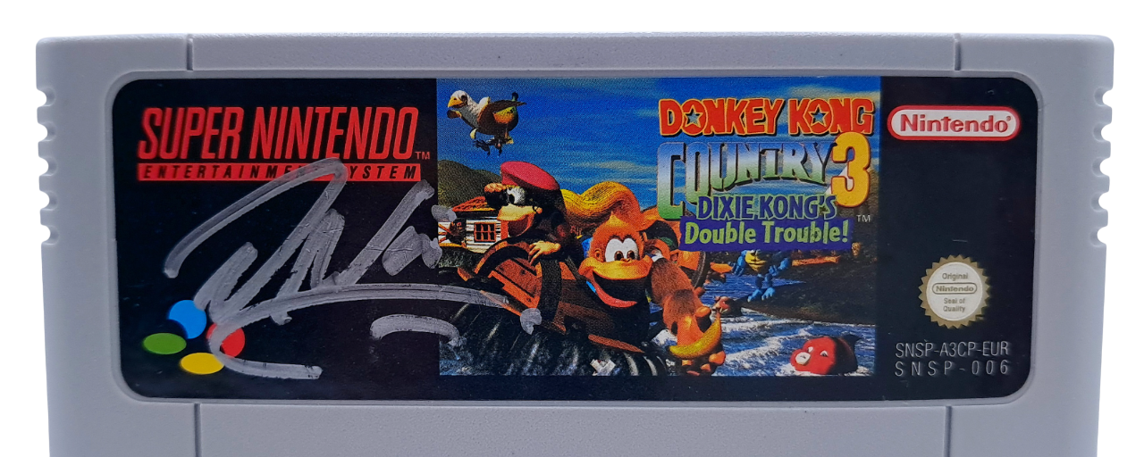 Donkey kong country 3 (Signert av Kevin Bayliss og David Wise) - Super nintendo entertainment system spill (snes)