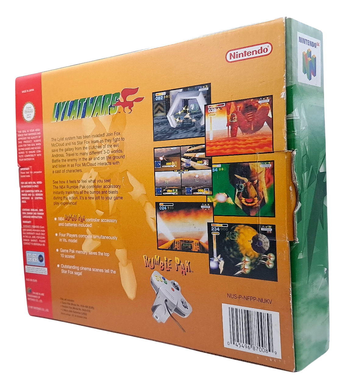 Gameplay-bilde fra Lylat wars (big box) - Komplett i eske (CIB) - Nintendo 64 spill (N64)