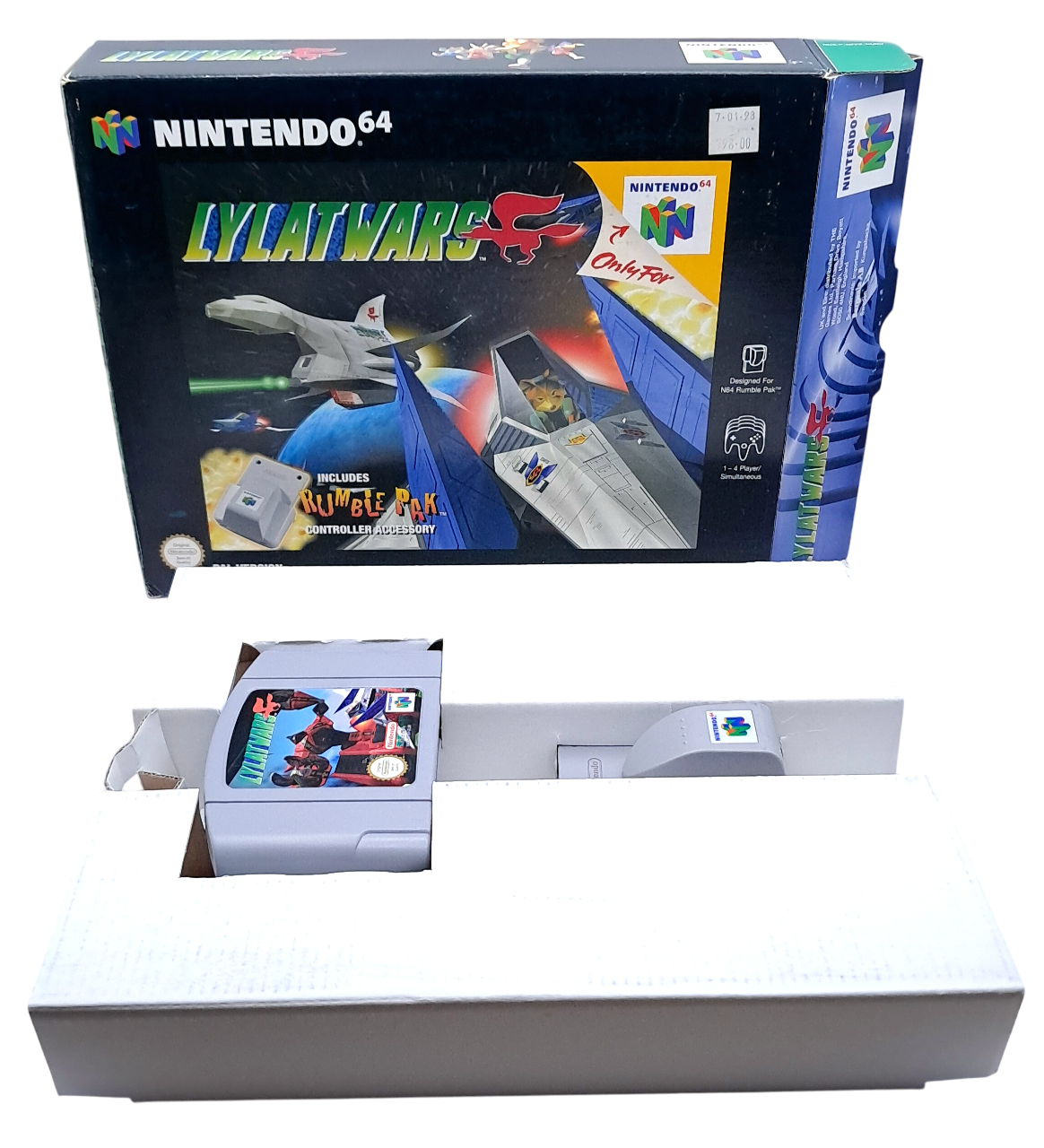 Gameplay-bilde fra Lylat wars (big box) - Komplett i eske (CIB) - Nintendo 64 spill (N64)