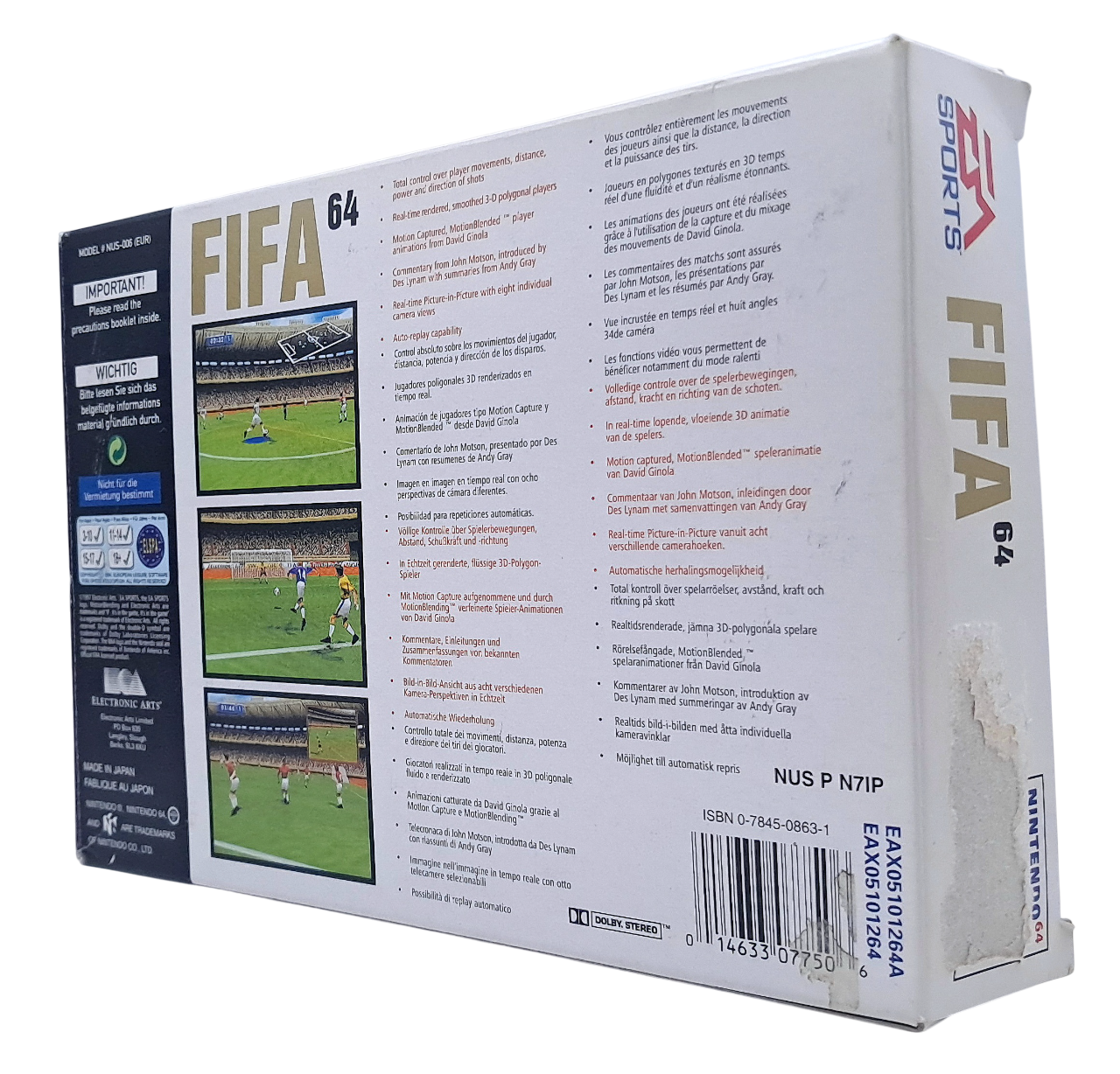 Gameplay-bilde fra Fifa 64 - i eske - Nintendo 64 spill (N64)