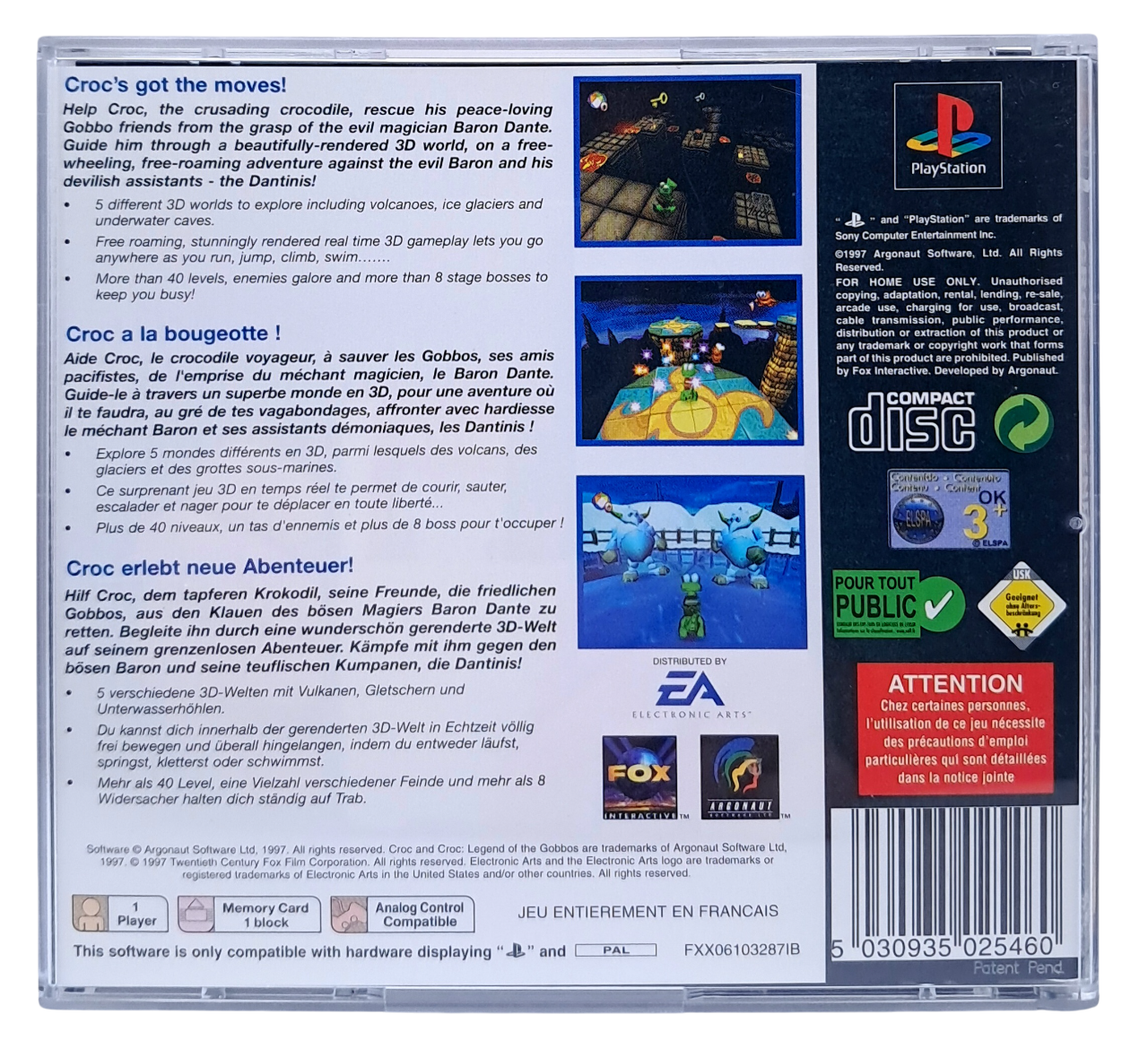 Croc - Legend of the Gobbos (classics) - Playstation 1 spill (PS1)