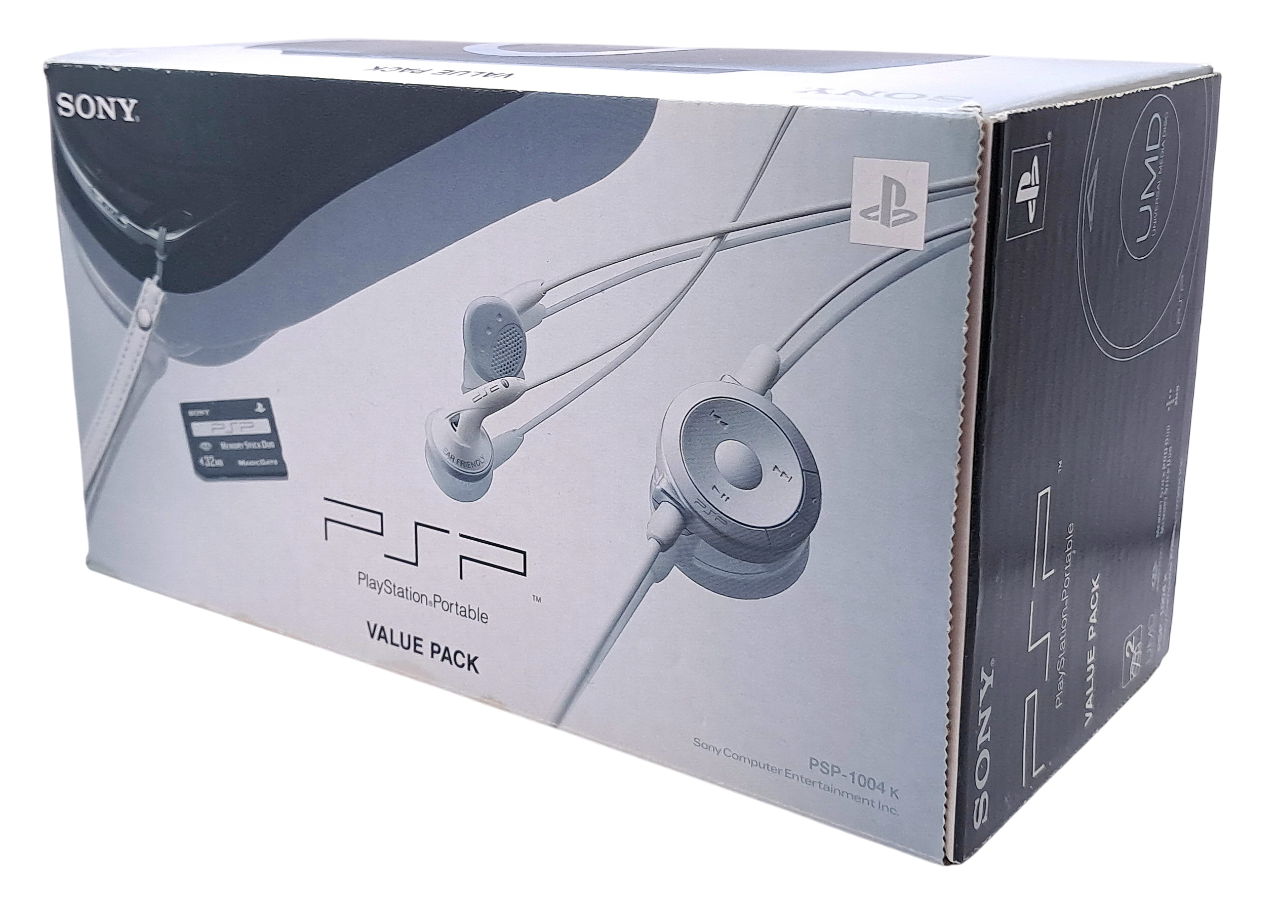 Original svart sony Playstation portable håndholdt konsoll (value pack) (i eske) (PSP 1000)