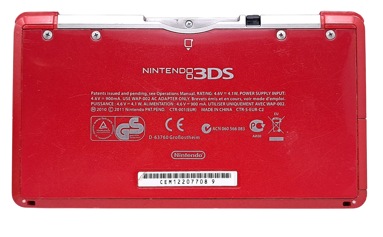 Rød / Metallic red Nintendo 3DS - Håndholdt konsoll med lader