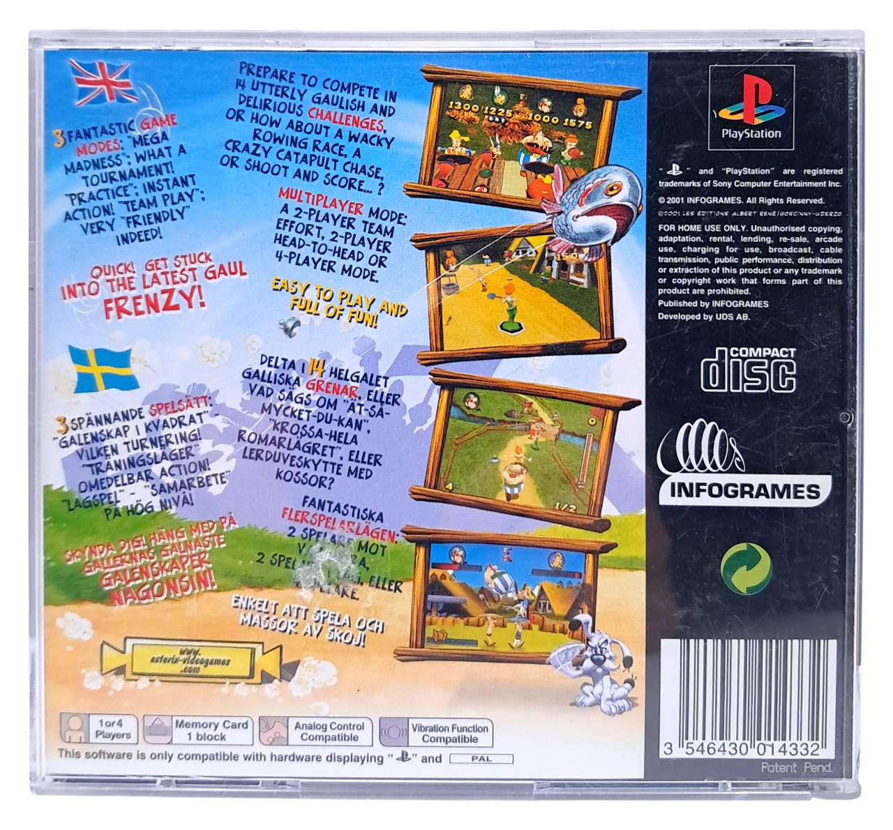 Mega madness Asterix - Galenskap i kvadrat - Playstation 1 spill (PS1)