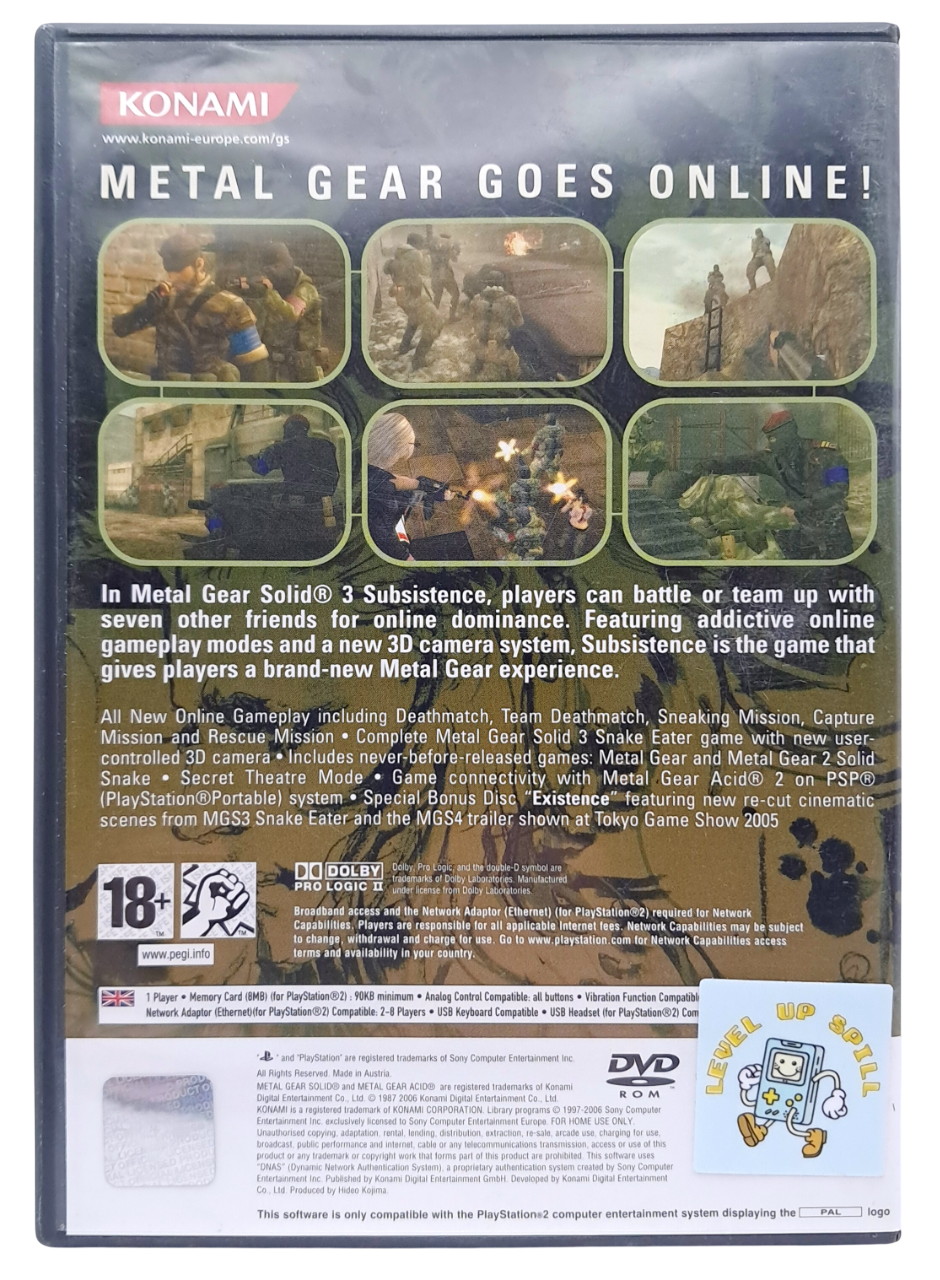 Metal gear solid 3 - Subsistence - Playstation 2 spill (PS2)