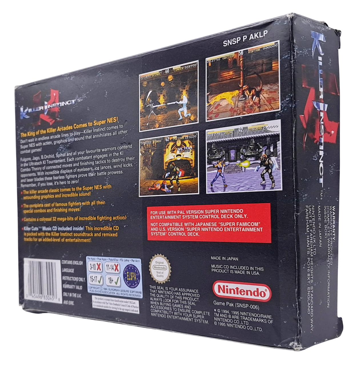 Killer instinct (i eske) - Super nintendo spill (snes)