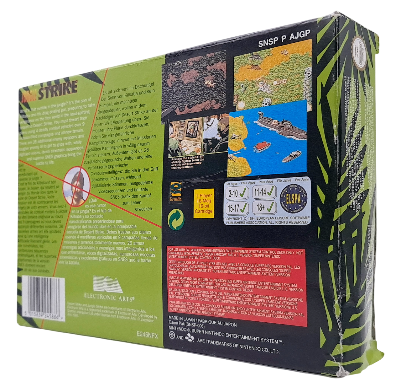 Jungle strike (i eske) - Super nintendo spill (snes)