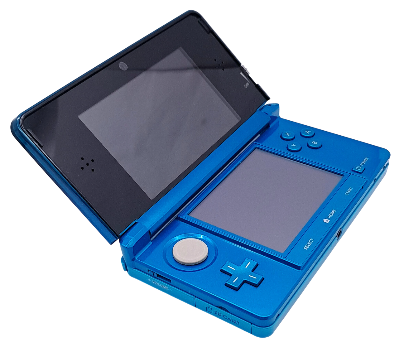 Blå Nintendo 3DS - Håndholdt konsoll med lader