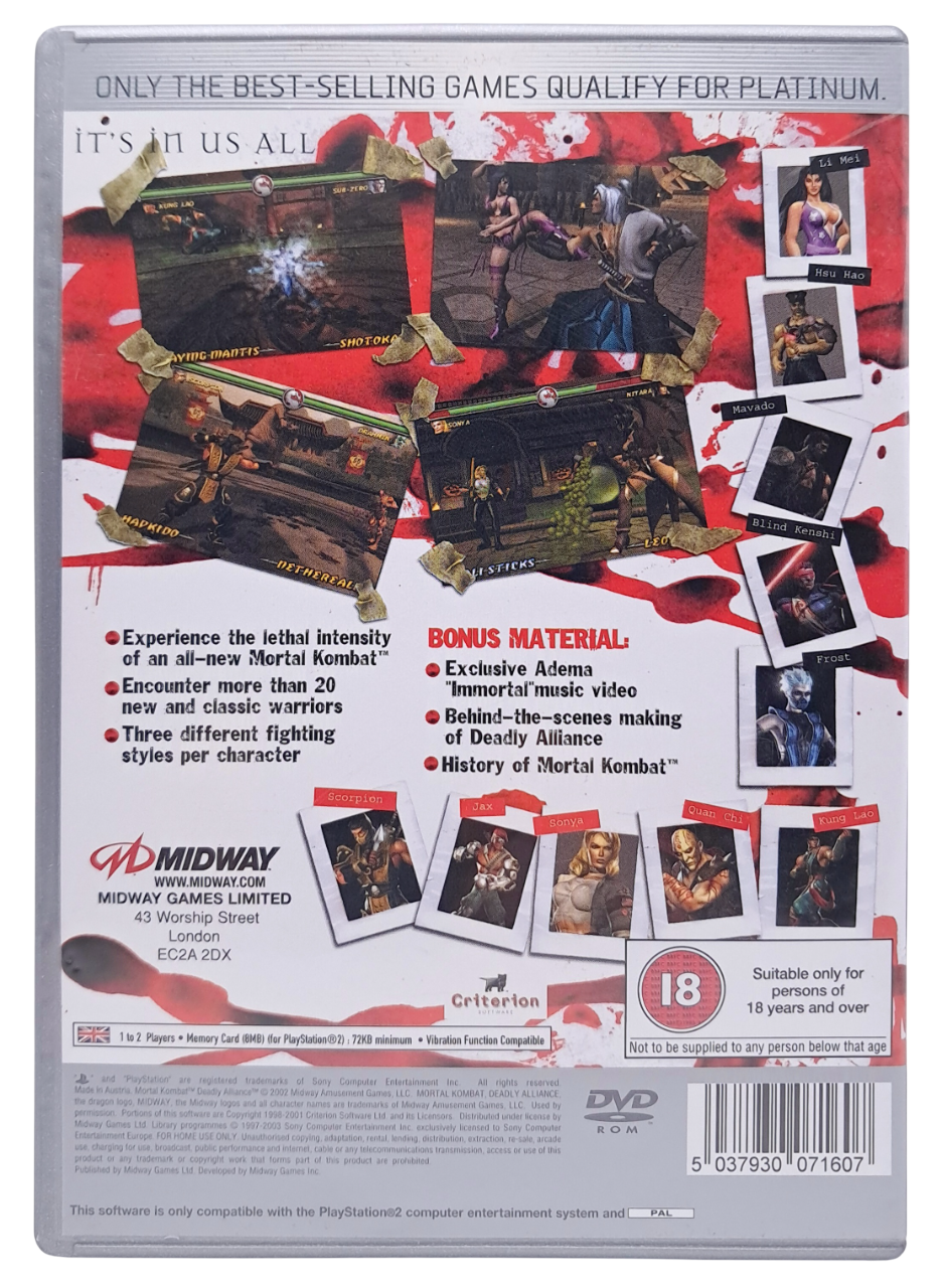Gameplay-bilde fra Mortal kombat - Deadly alliance (platinum) - Playstation 2 spill (PS2)