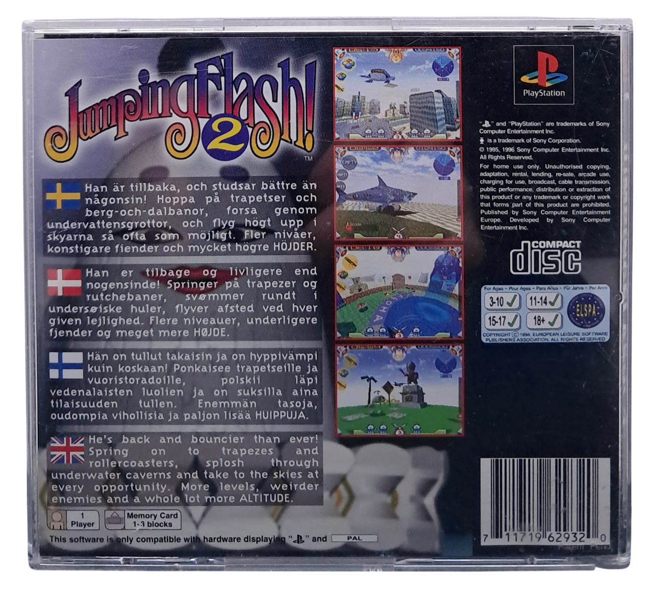 Jumping flash 2 - Playstation 1 spill (PS1)