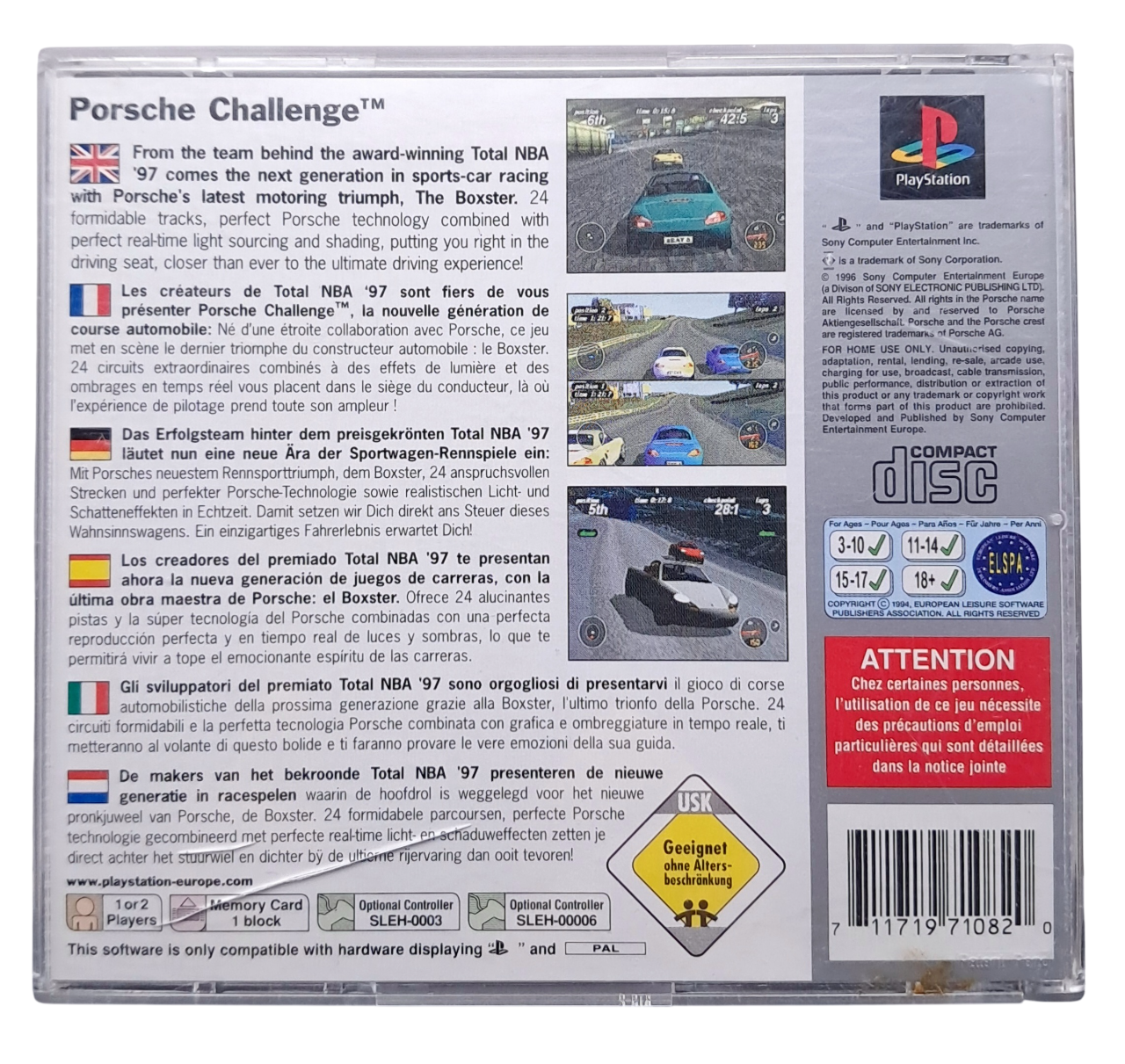 Porsche challenge (platinum) - Playstation 1 spill (PS1)