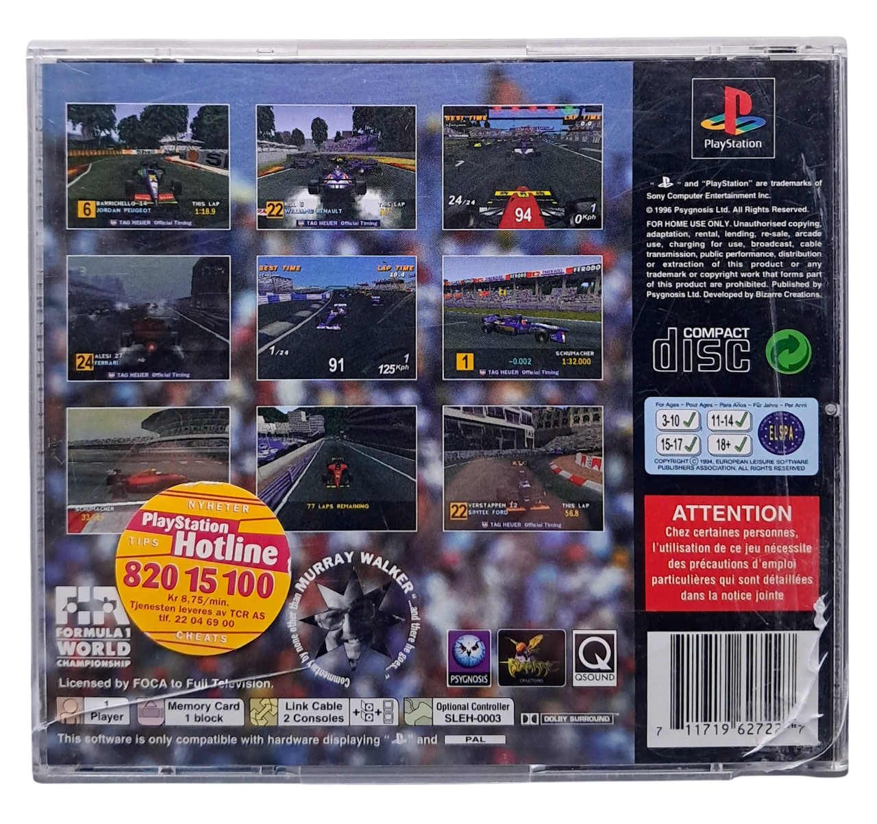 Formula 1 - Playstation 1 spill (PS1)