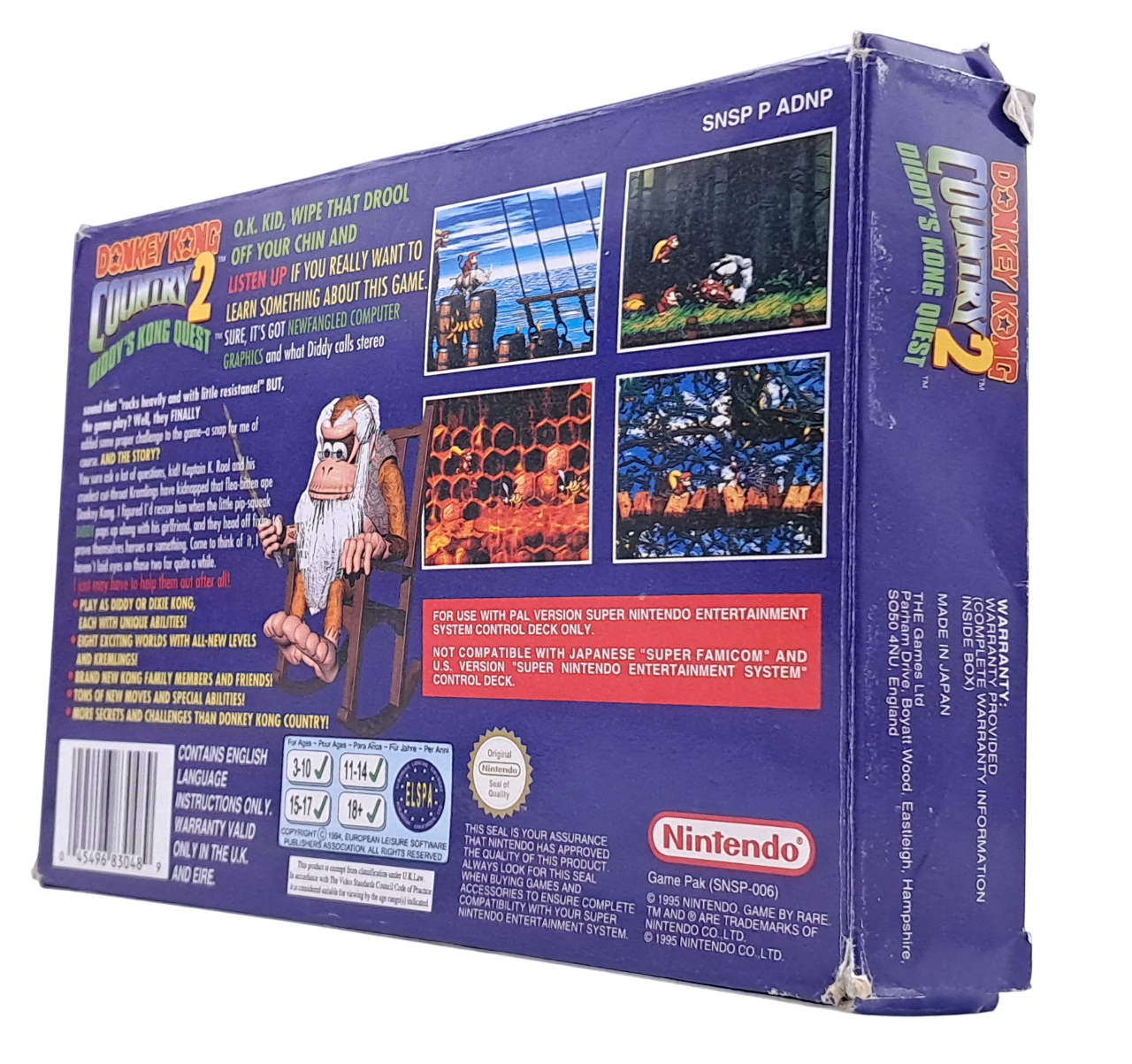 Donkey kong country 2 - Diddy's kong quest (komplett i eske) - SNES spill