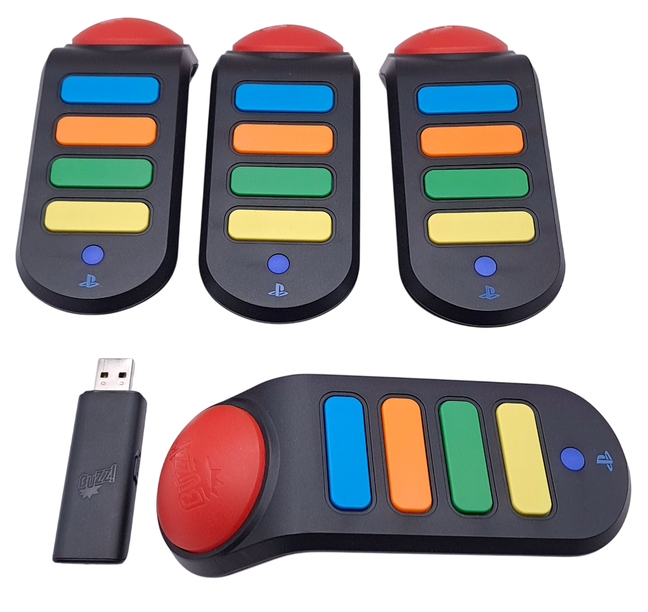 Trådløs Buzz! Wireless Buzzers (4-pk inkl. USB-mottaker) – PS3 tilbehør