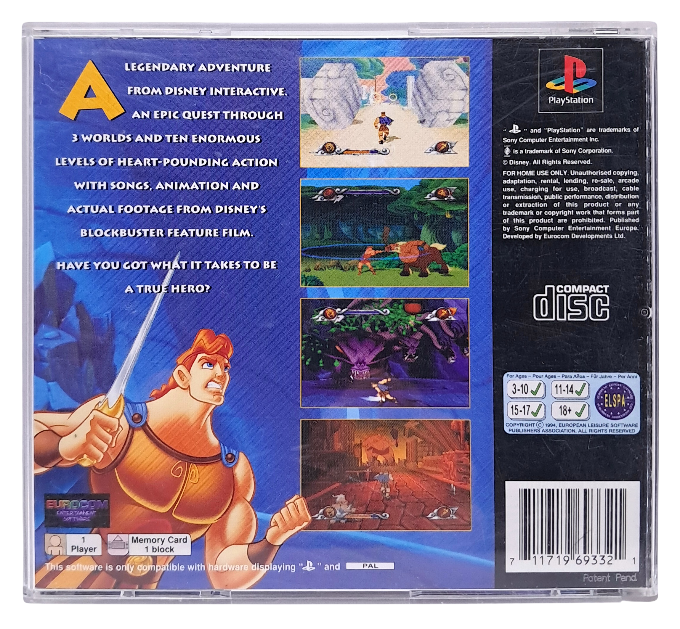 Disney's action game - Featuring Hercules - Playstation 1 spill (PS1)