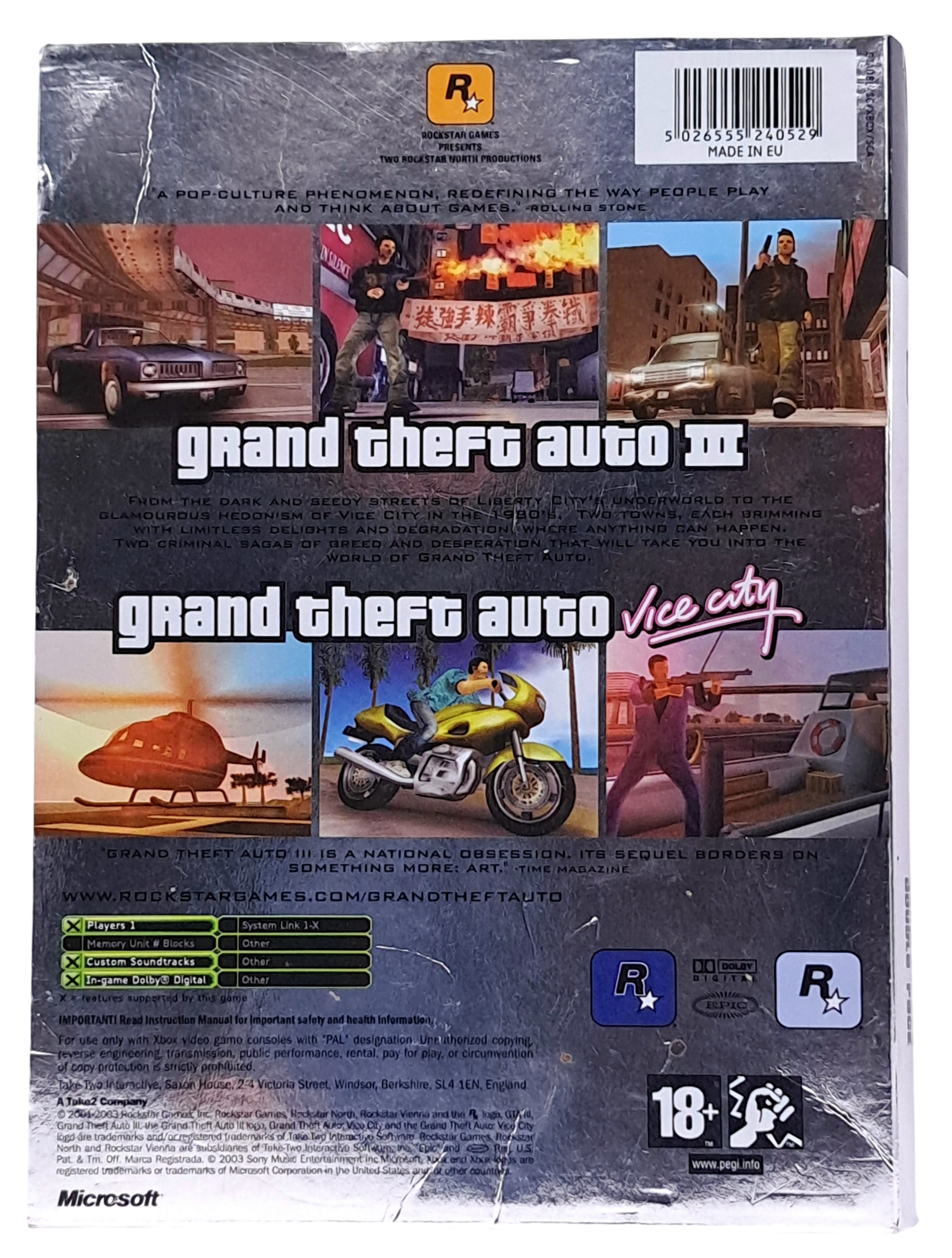 Grand theft auto - The xbox collection (Double pack) - Xbox original spill