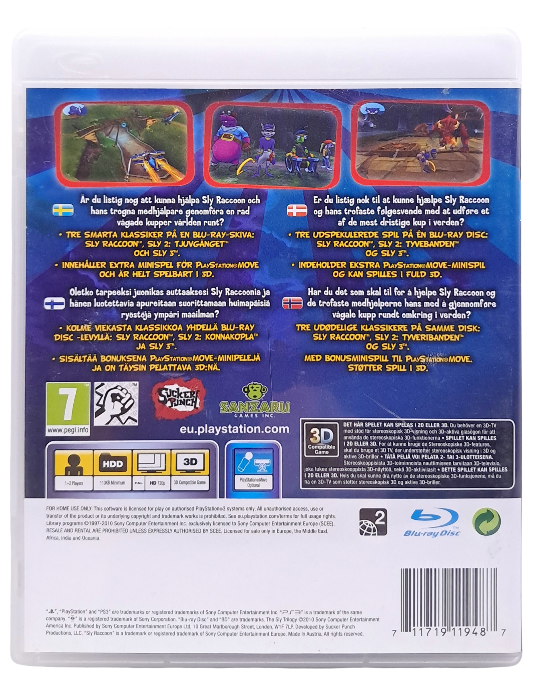 The sly trilogy (classics HD) - Playstation 3 spill (ps3)