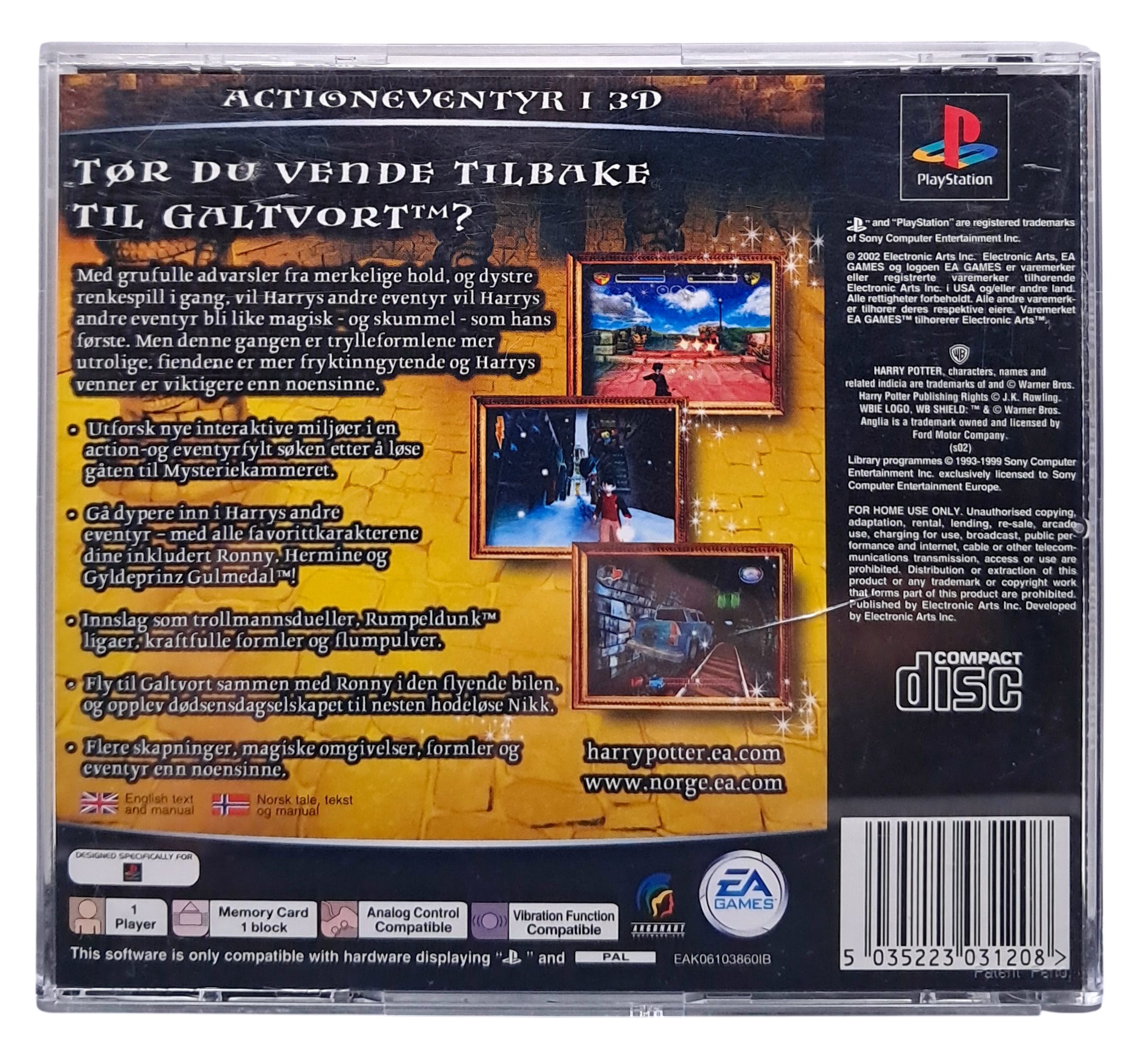 Harry Potter og Mysteriekammeret - Playstation 1 spill (PS1)