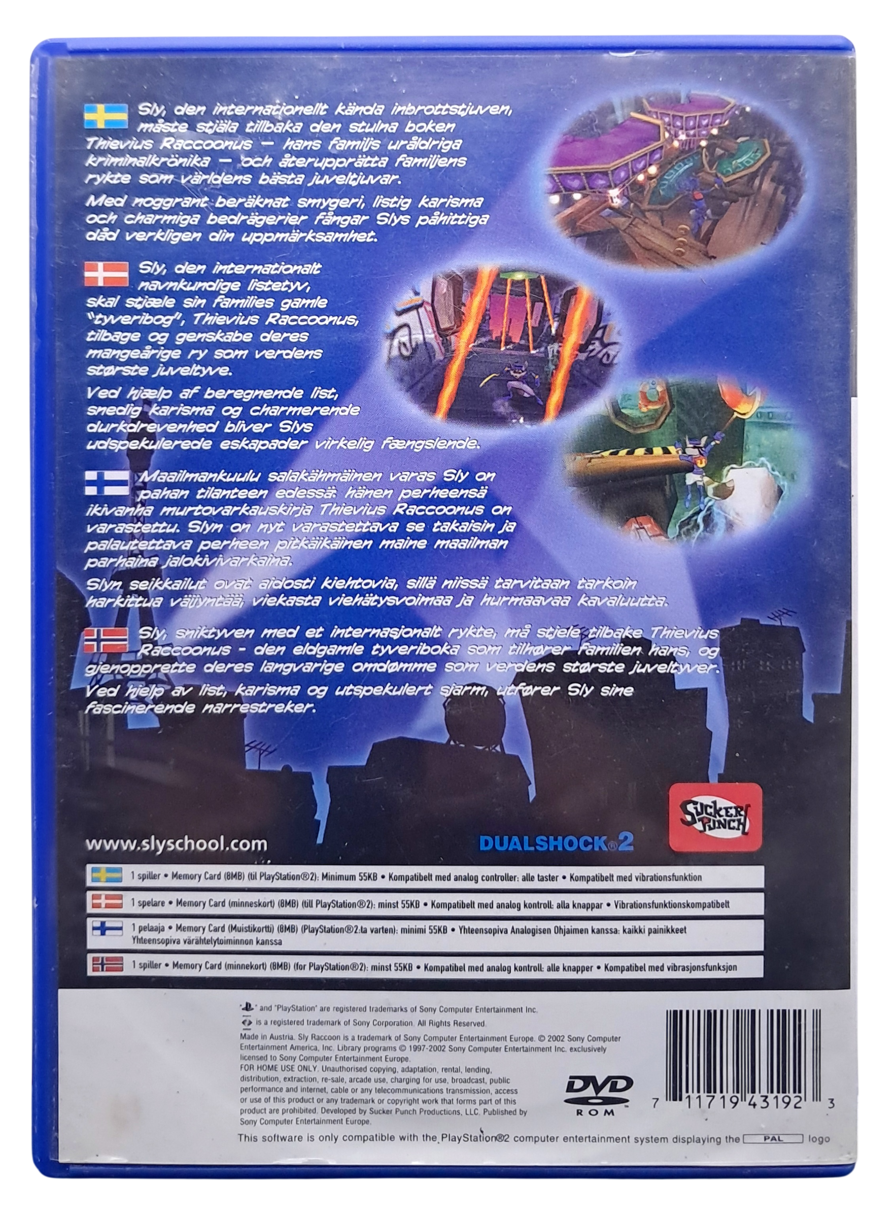 Sly racoon - Playstation 2 spill (PS2)