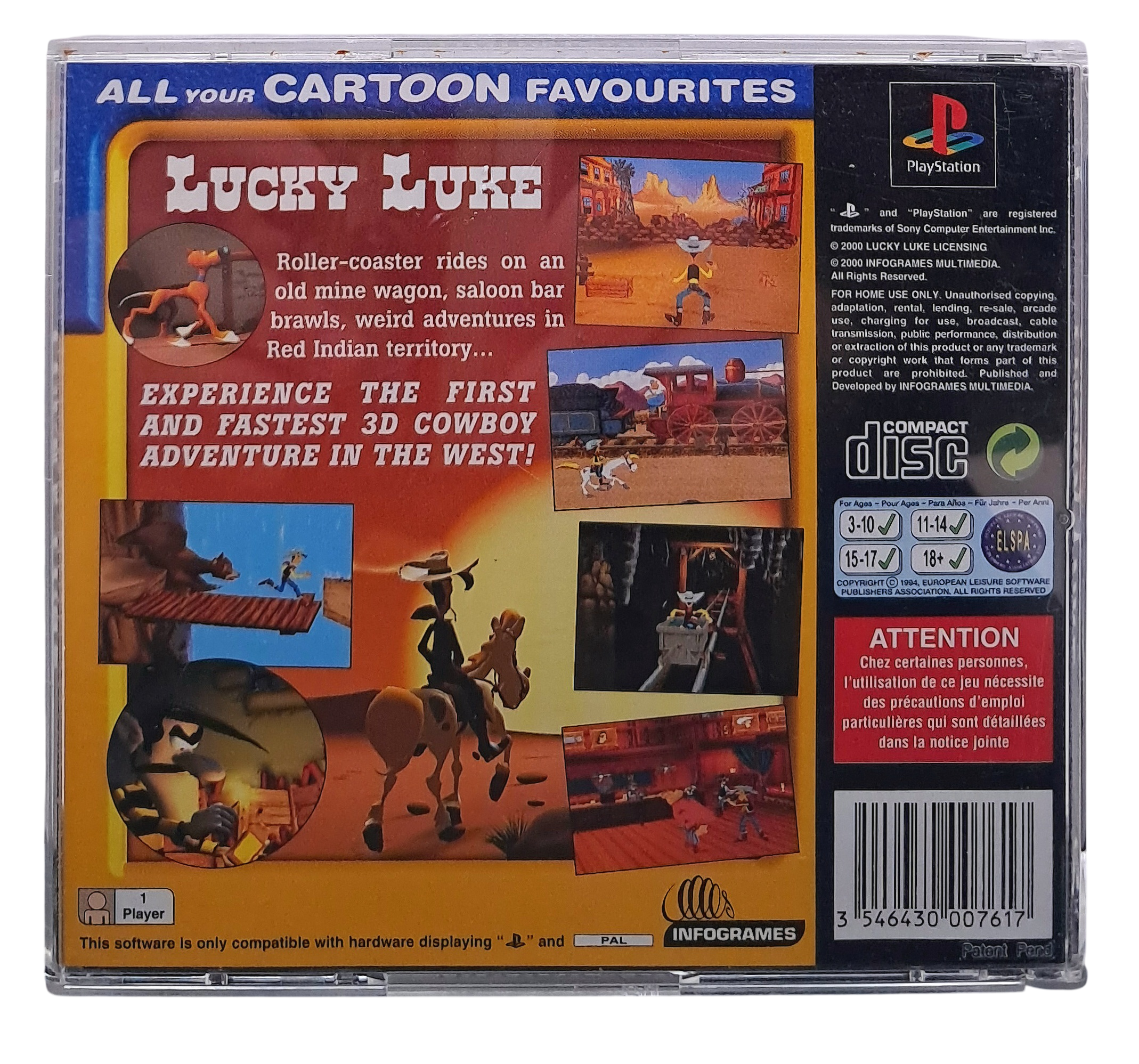 Lucky luke - Playstation 1 spill (PS1)