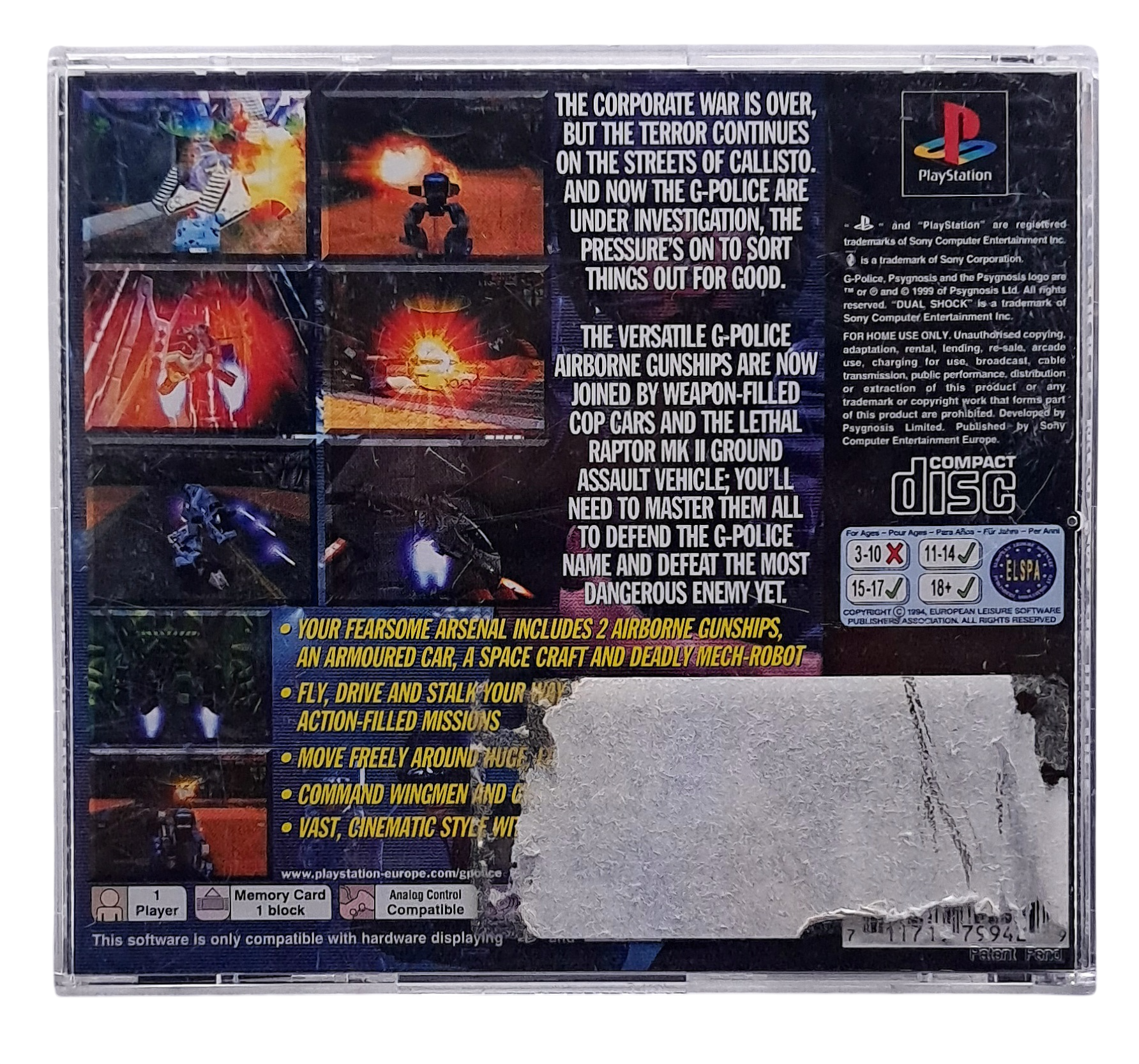 G-police - Weapons of justice - Playstation 1 spill (PS1)