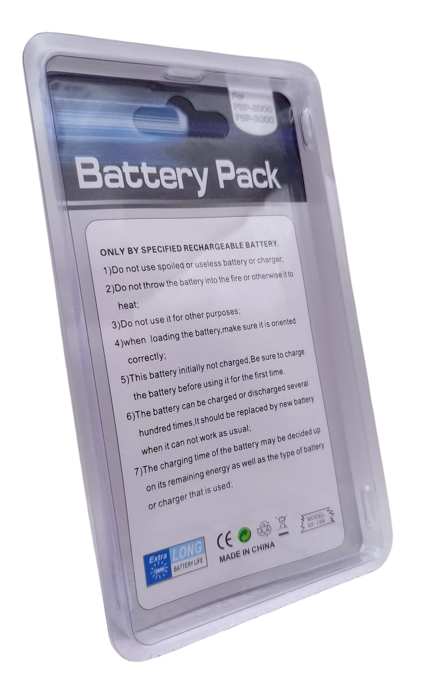 Tredjeparts 3.6V Lithium batteri for PSP 2000 og 3000 - Tilbehør