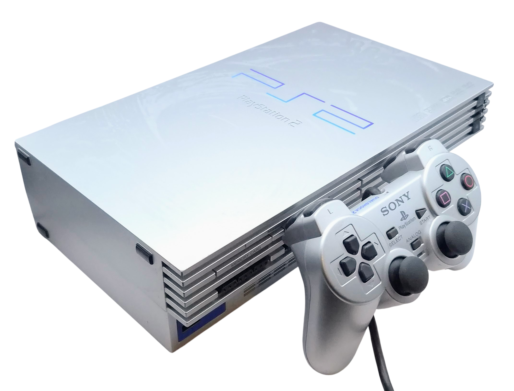 Original silver phat sony playstation 2 konsoll (PS2)