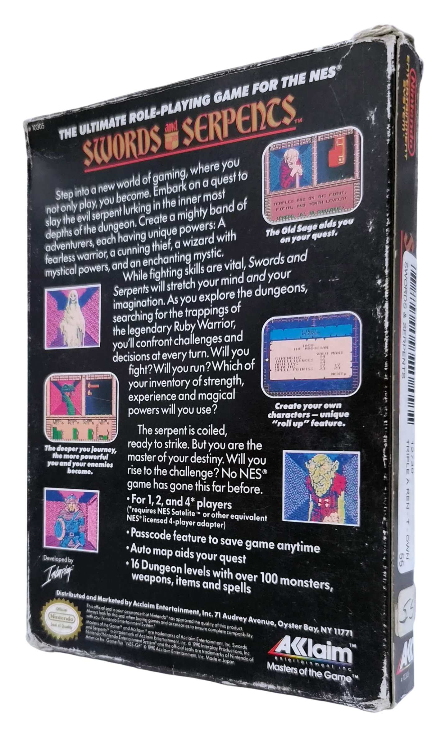 Swords and serpents (USA) (i eske) - Nintendo entertainment system / NES spill
