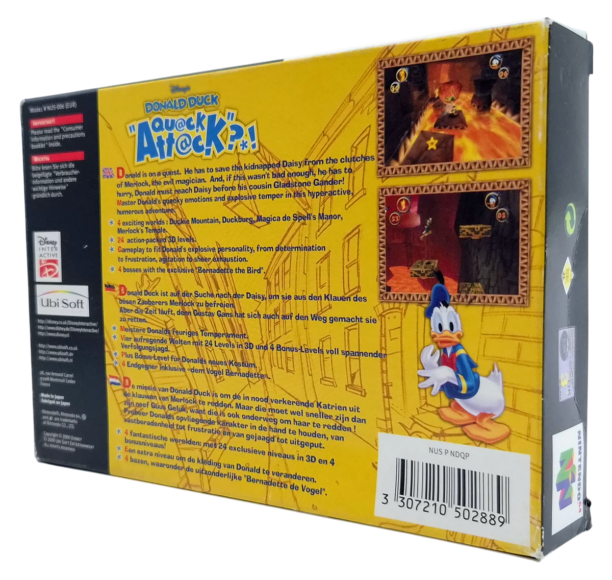 Donald duck - Quack attack- (I eske) - Nintendo 64 spill (N64)