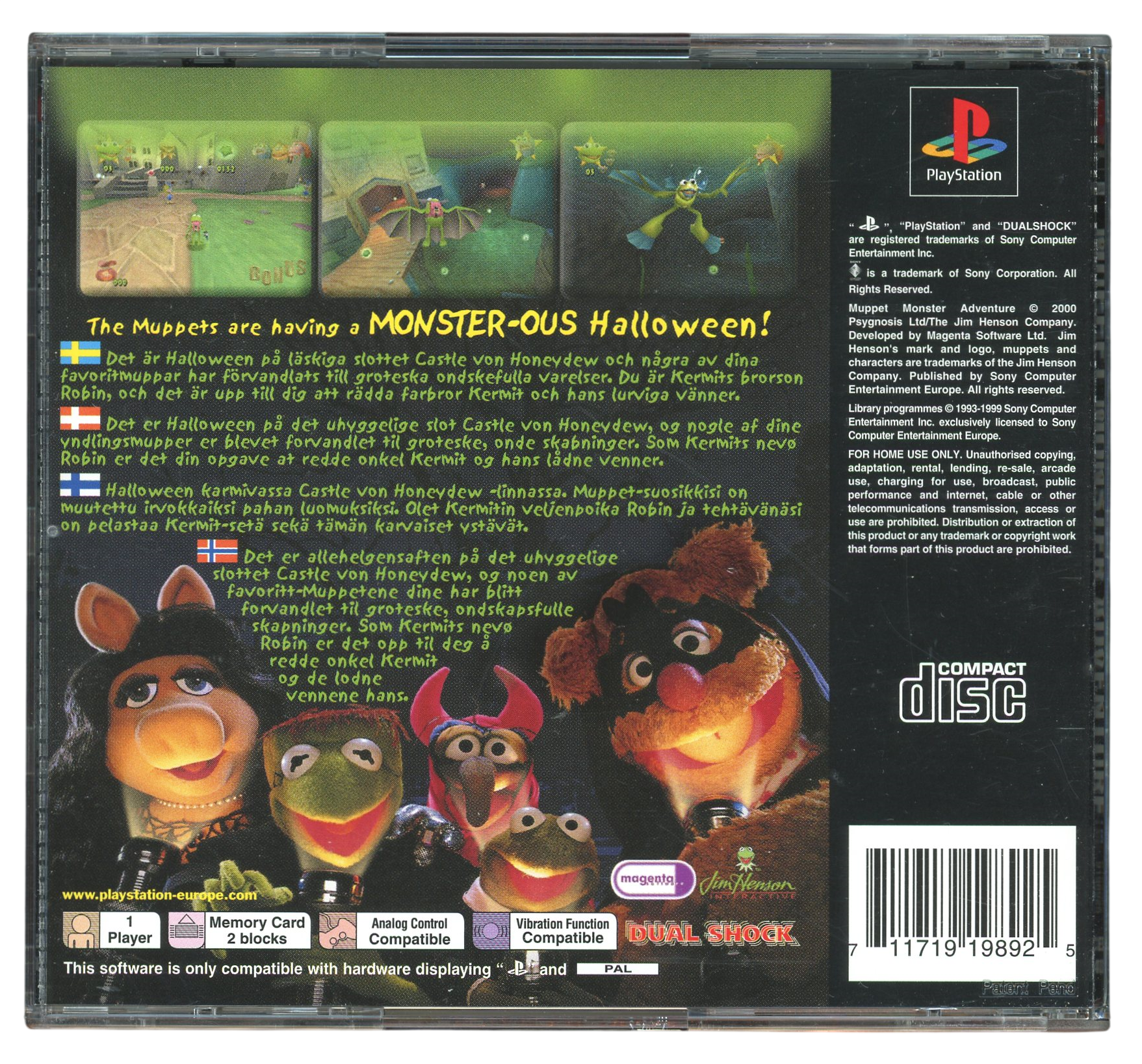 Muppet monster adventure - Playstation 1 spill (PS1)