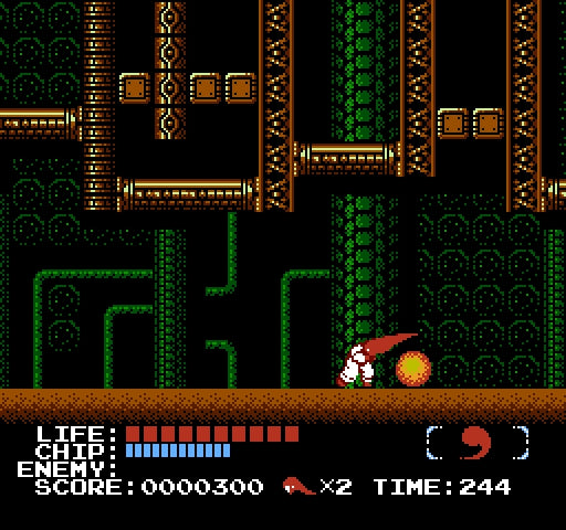 Gameplay-bilde fra Kabuki: Quantum fighter (Kun kassett) - Nintendo entertainment system spill (NES)