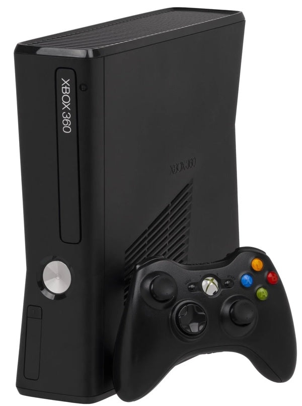 Original matt / svart (black) microsoft Xbox 360 s 250GB HDD (Slim) (brukt)