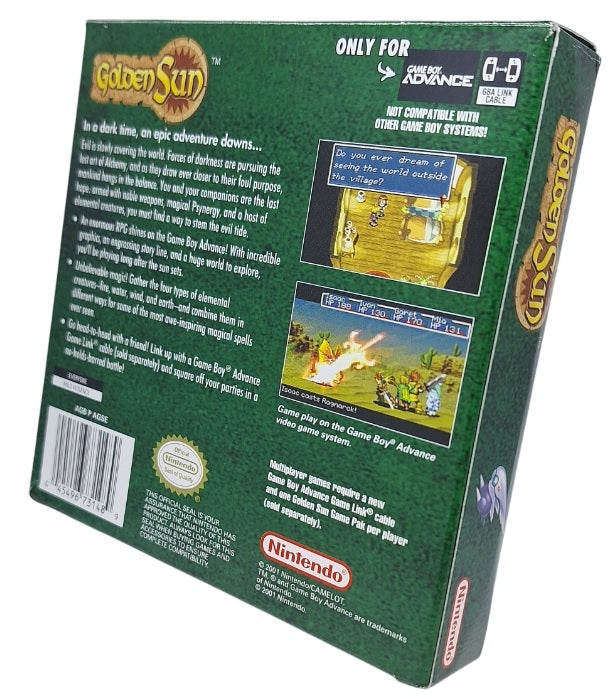 Golden sun (komplett i eske - CIB) (brukt) - Gameboy advance spill (GBA)