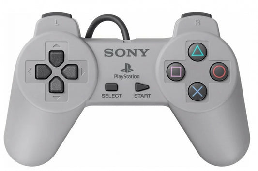 Original Grå PlayStation 1 Dual Shock kontroller (Uten analog stick) (brukt) (PS1)